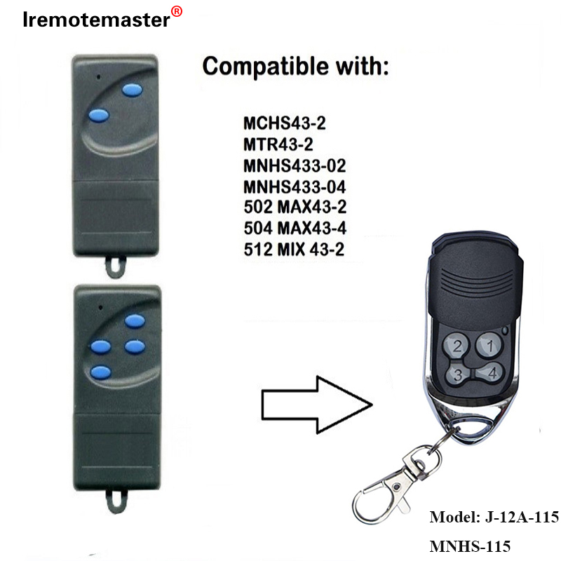 對於 502 MAX43-2、504 MAX43-4 替換遙控器 433,92mhz 車庫門遙控器