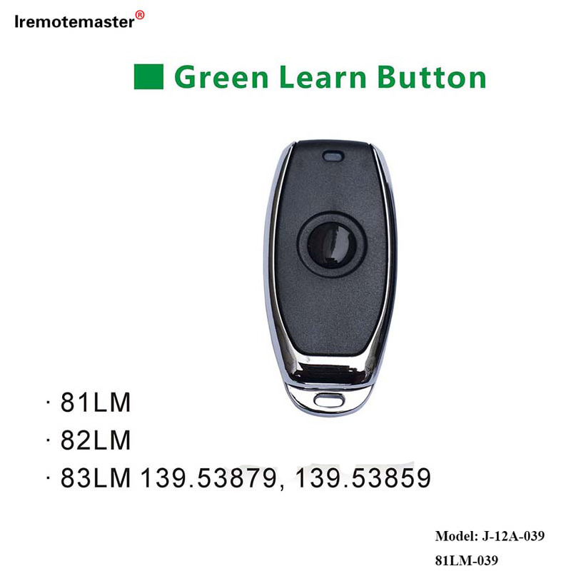 適用於 81LM 82LM 83LM 綠色學習按鈕 390MHz 車庫門遙控器