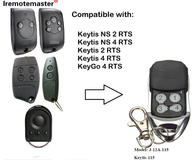 適用於 Keytis NS 2 RTS Keytis NS 4 RTS 車庫門遙控器 433.42MHz