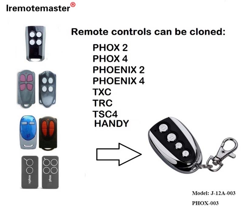適用於 PHOENIX 2 4 TSC2 TSC4 HANDY2 替換車庫門遙控器 433.92mhz