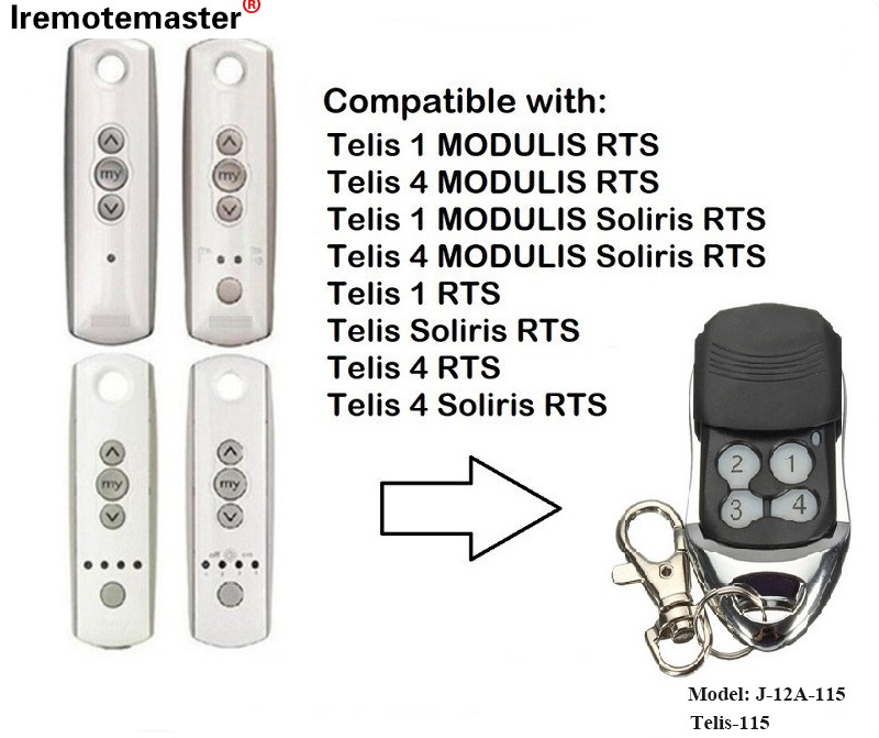 適用於 Telis 1 RTS Telis Soliris RTS 4 RTS 車庫門遙控器 433.42MHz